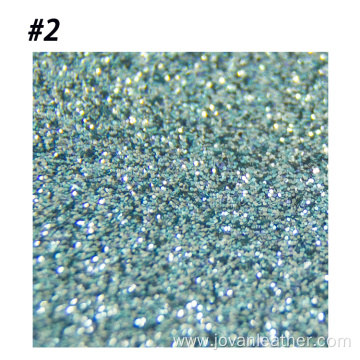 OEM Smooth chunky glitter PU faux leather fabrics